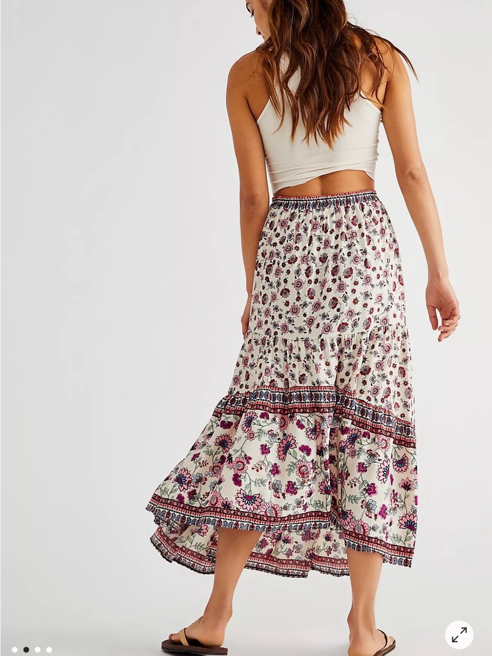 Free People Raga Hiroka Maxi Tiered Bohemian Skirt Size Medium - Picture 3 of 12